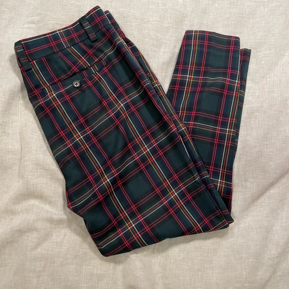 Mr Turk tartan plaid cropped slim pants